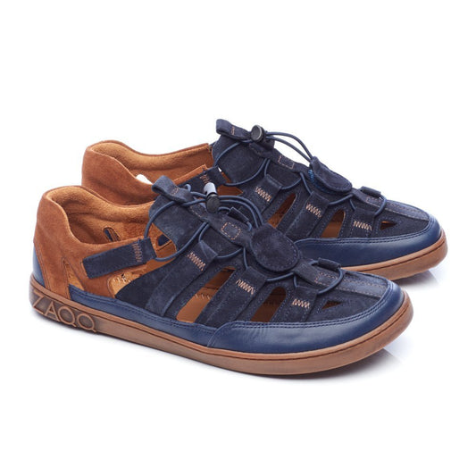 QERRY Blue Cognac - ZAQQ Barfußschuhe