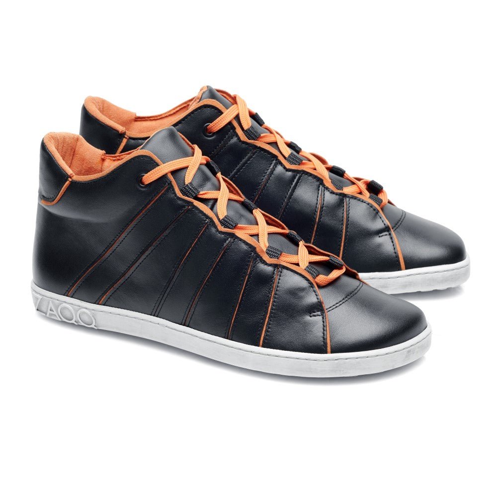 QQQ Mid Black Orange - ZAQQ Barfußschuhe